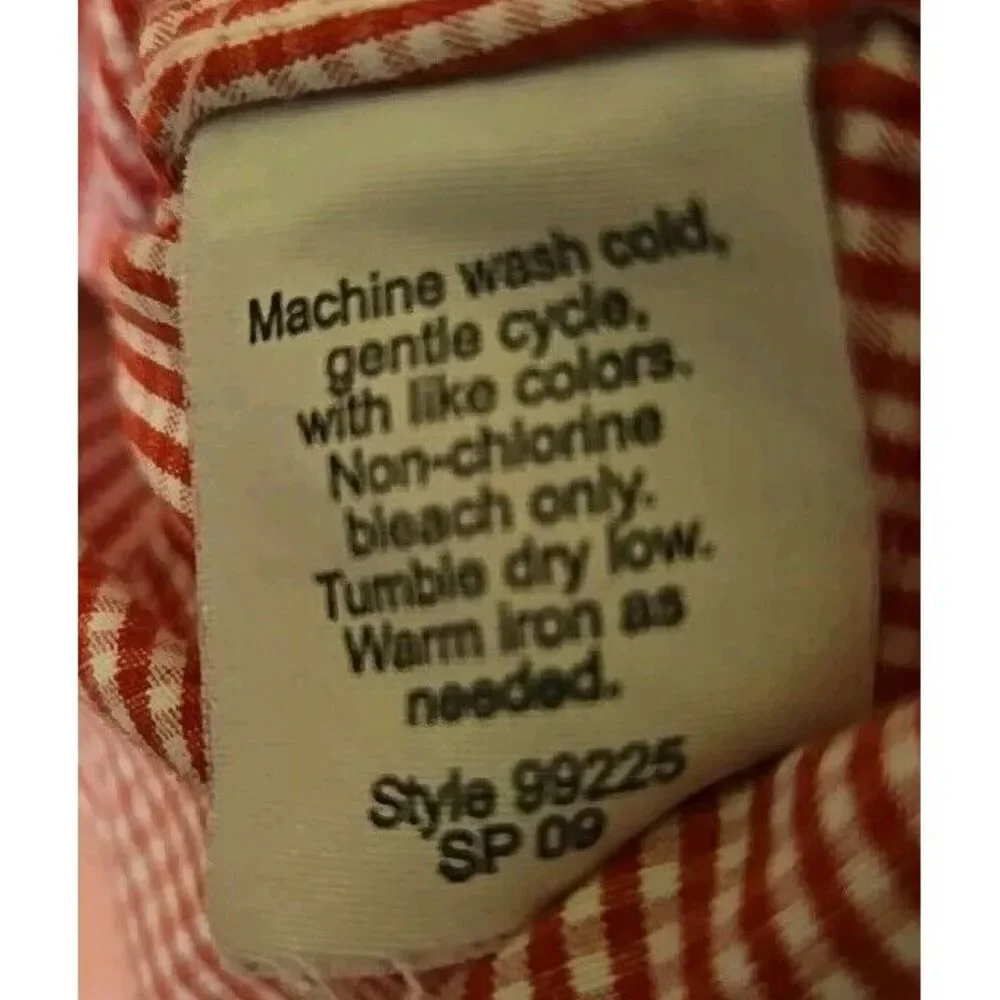 J. Crew Dress Shirt Men's Large‎ 16-16.5 Long Sleeve Red Gingham Cotton Casual